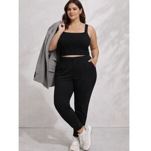 Good American 90s Square Neck Cropped Ribbed Sweater Tank Sz: 5(2XL) -NWT